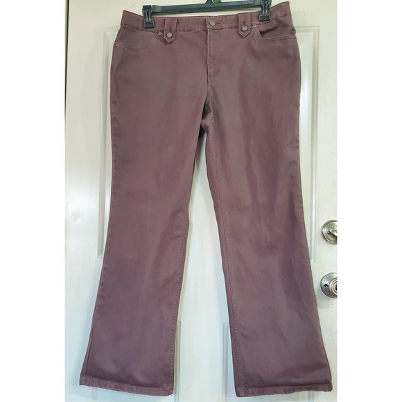 VTG Covington Womens Sz 16 Brown Brushed Bootcut Jeans Tab Loop 4 Pocket Style - Picture 7 of 11